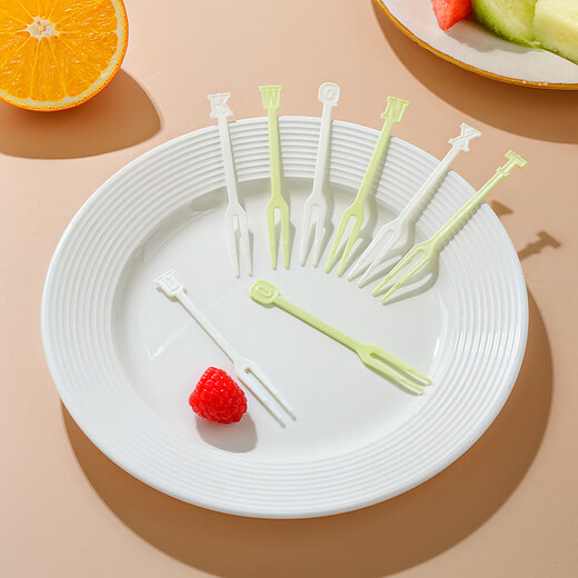 Home KATEI STORY Japanese disposable fruit fork set fruit pick children's food grade plastic double fork eating cake dessert small fork