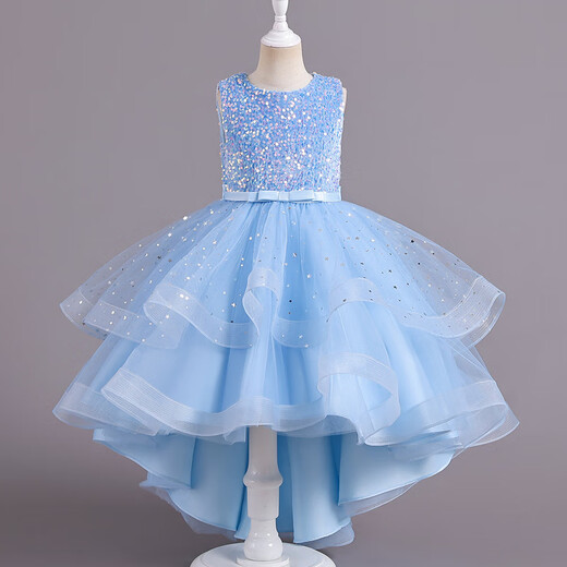 Vestido de cola hinchado de verano de la princesa Yu Yu 3-14 años