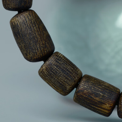 Tanjing submerged water grade Hainan Qi Nan agarwood bracelet barrel beads for men and women bracelets Guoxiang Hainan chess agarwood bracelet [Solute product S9793] Suitable for 16-18cm hand circumference, one thing, one beat sinking water chi Nan agarwood barrel beads