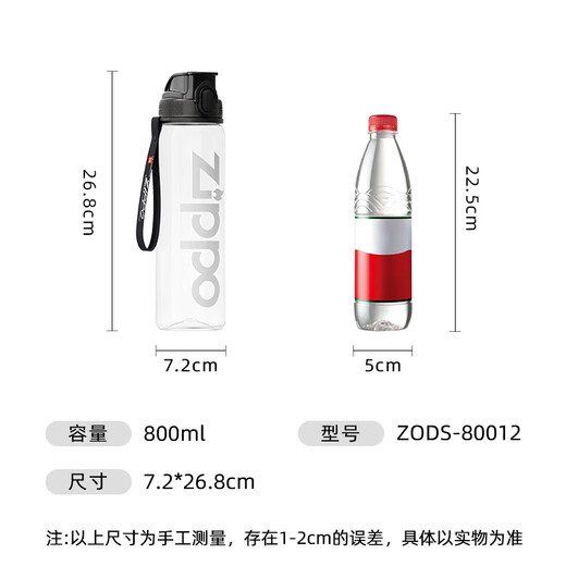 ZIPPO sports water cup men's portable high temperature resistant tritan water cup outdoor large capacity high-value plastic cup