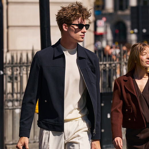 Mr. Bu's classic lapel denim jacket 2025 autumn and winter new fashion versatile top men's PT16787 piano black L (175)