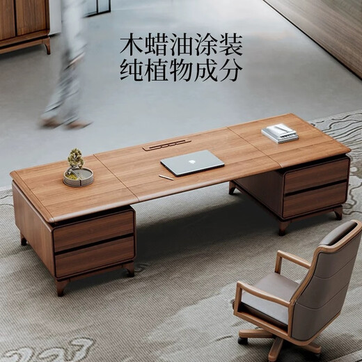 New Chinese style office solid wood boss desk president desk office desk and chair combination modern simple chairman executive desk 2.0m boss desk