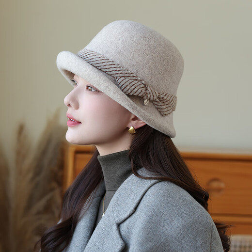 Xiangxueyuxiu (xiangxueyuxiu) hat women's 2025 new fashion trend autumn and winter cold hat women's warm fisherman hat women's face-showing small woolen hat black M (56-58cm)
