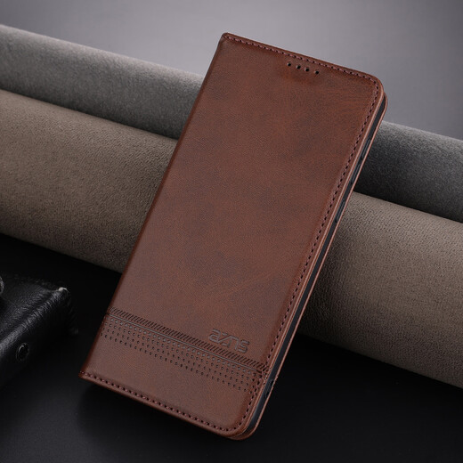 Jioxiang Magnetic Flip Cowgrain Leather Case Suitable for Honor Magic6Pro Mobile Phone Case Business All-inclusive Anti-fall Brown Honor Magic6Pro