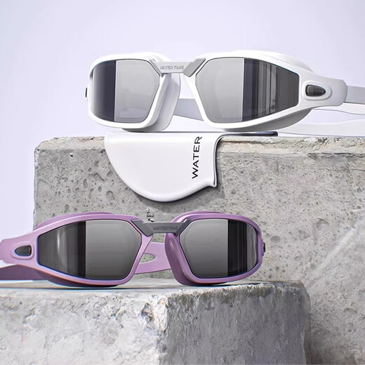 WATERTIME myopia swimming goggles HD anti-fog and waterproof women's large-frame swimming goggles men's professional swimming cap set equipment Iceland Aurora Myopia optional 0-700 degrees myopia optional Notes on ordering