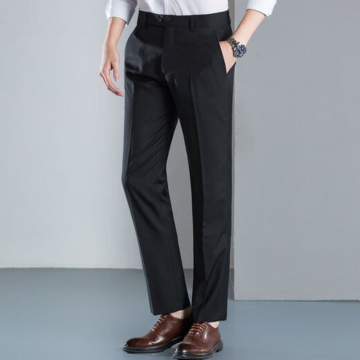 Pantalon décontracté Romon For Men Four Seasons, pas de pantalon d'affaires en fer et en rides pour hommes, confortable à jambes droites et pantalon pour hommes respirant LM71J201