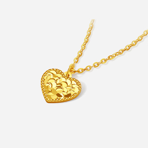 Saturday blessing yellow 18K gold necklace broken gold love color gold necklace birthday gift C0616152 40+5cm