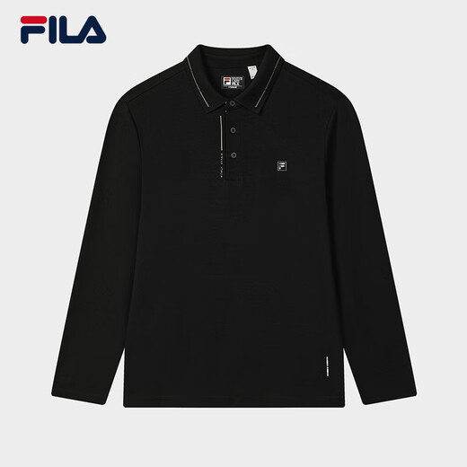 FILA official men's knitted long-sleeved POLO shirt 2025 autumn fashion casual basic top