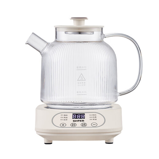 Good Lady (WIFER) health kettle with low power and thermal insulation, integrated with fully automatic constant temperature, small one-person dormitory stew kettle, multi-functional kettle, all-glass floral teapot, intelligent scheduled power-off, all-glass 0 glue, 1.2L, long-lasting constant temperature insulation, no tea filter