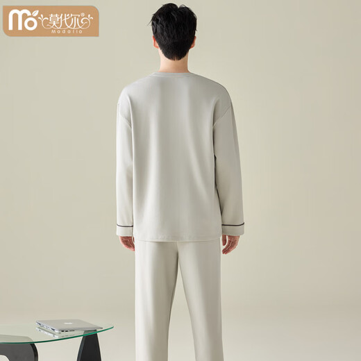 Modal de algodón puro Pajamas Primavera y otoño 2025 Nuevo jersey de cuatro estados de manga larga Tamaño grande de cuatro estaciones para ropa al aire libre Set Ydy-11932 2XL