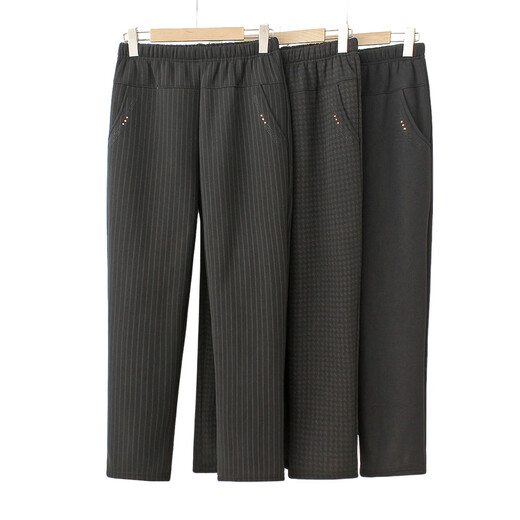 Fengxiao Mom Pants 2025 New Spring and Autumn Clothes for the Elderly, Loose Casual Pants for Middle-aged and Elderly People, Plus Velvet Warm Women's Pants