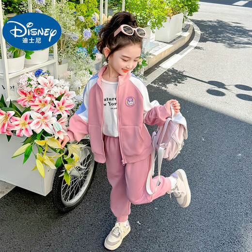 Disney Baby Girl Autumn Outfit Fashionable Children 2025 New Spring and Autumn Big Children's Kulomi Jacket Traje deportivo casual Conjunto de dos piezas Kulomi Kulomi Jacket + Pants 140 (Modelo mejorado) CM