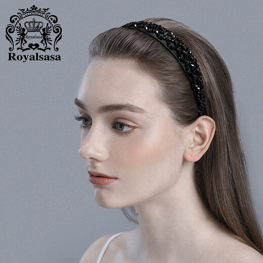 Royal sasa royal sasa hair accessories hair cave retro headband imitation crystal wide-brimmed hair hoop pressed hair clip headwear adult