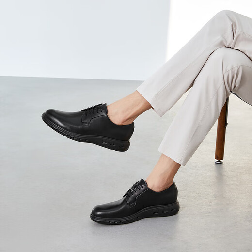 ECCO Men's Shoes Men's Leather Shoes Business Casual Leather Shoes Formal Commuting Shoes Wedding Shoes Hybrid Waterproof 524704 HL Black 52470401001 39