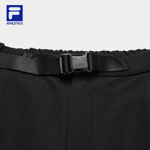 FILA woven trousers for men 2025 autumn new fitness sports loose cuff overalls paratrooper pants plus velvet black-BK L 175/84A/L