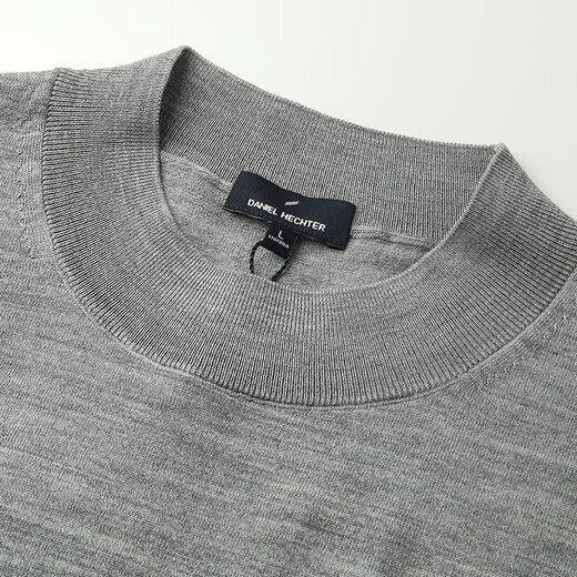 HECHTER men's wool sweater 100% wool pullover top business casual commuting inner sweater light gray M