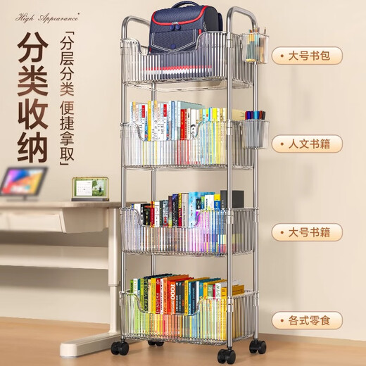 Shunyou schoolbag storage rack floor-standing transparent snack trolley multi-layer removable cosmetics storage rack SY-649