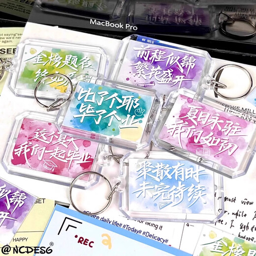 Abschluss inspirierender Text Schlüsselbund hohe Aussehen Ins Schultasche Anhänger Segen Zitate Dekoration Student Abschluss Geschenk Kalligraphie Keychain-eine glänzende Zukunft
