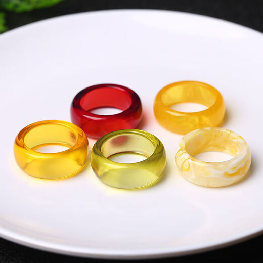 OINE original ore natural amber beeswax chicken fat yellow blood amber blue amber gold amber hundred flower nectar ring ring ring bracelet bracelet (original ore fidelity natural blood amber model) 18mm ring mouth