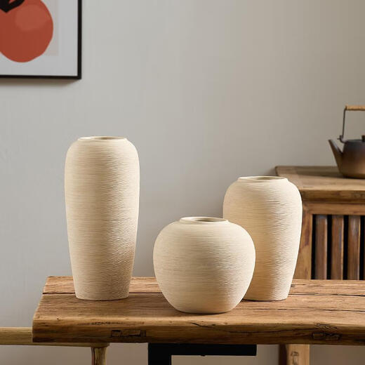 Fantasy retro art ceramic vase living room hydroponic flower arrangement stoneware pot antique old rough wabi-sabi style decoration large size