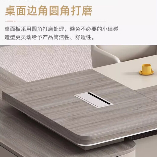 Light luxury boss table and chair combination, simple and modern president's office office furniture, chairman manager leader's elegant desk, including home installation, 2.0 meters luxury double cabinets