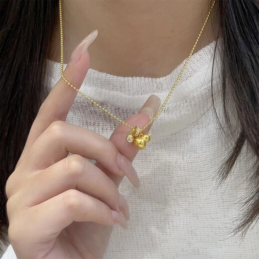 Wanke Fulu Gourd 18k gold necklace for women Nafu 2025 Xinzhong exquisite clavicle chain Fat Fulu
