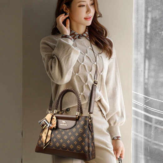 Snow love kangaroo gifts for mothers 30 years old 40 years old wife 50 handbags 2025 new mother bag mother lady bag women's bag brown gift box + silk scarf + hand bag card bag