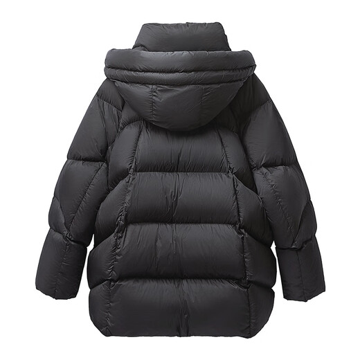 Sibaishe 90 Velvet Ribbon Down Jacket Women's 2025 Winter New Style Solid Color Long Sleeve Temperament Mid-Length Jacket