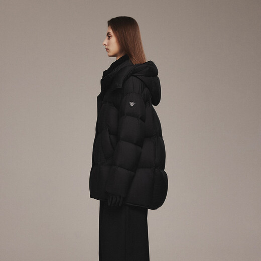 Tambor Puff Down Jacket Women's Mid-Length Removable Hat Autumn and Winter Warm Thick Jacket 5520510Z Black 160