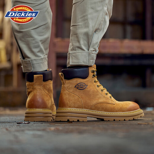 Dickies Martin Boots Men's Boots 2025 Autumn All-match Boots Men's Couple Big Yellow Boots Men's Thick Sole Heightening Shoes Working Boots 57 Yellow 40 [One Larger Size, Suitable for Sports Shoes 41]