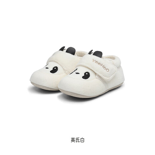 Ying's YEEHOO shopping mall same style baby's pre-step shoes and socks Panda flannel shoes autumn and winter warm and comfortable new style Ying's white size 18 recommended foot length 10-11cm