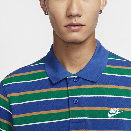 Nike (NIKE) short-sleeved men's summer new fitness training sportswear fashion lapel POLO shirt breathable casual T-shirt FN3897-480 M