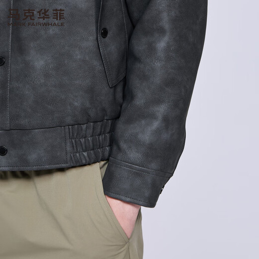 Mark Huafei American Retro Heavy PU Leather Jacket Men's 2025 Autumn and Winter New Warm Thickened Imitation Lamb Wool Jacket 1506 Black 001 M 170