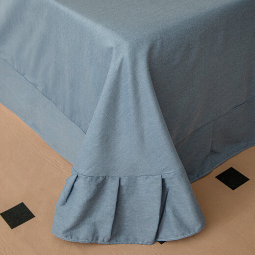 High-end home new thickened pure cotton brushed four-piece set 100% cotton spring, autumn and winter bed sheets, quilt covers and fitted sheets, Ellen-Blue, comfortable and skin-friendly bed sheets, 1.8 four-piece set-quilt cover 200x230