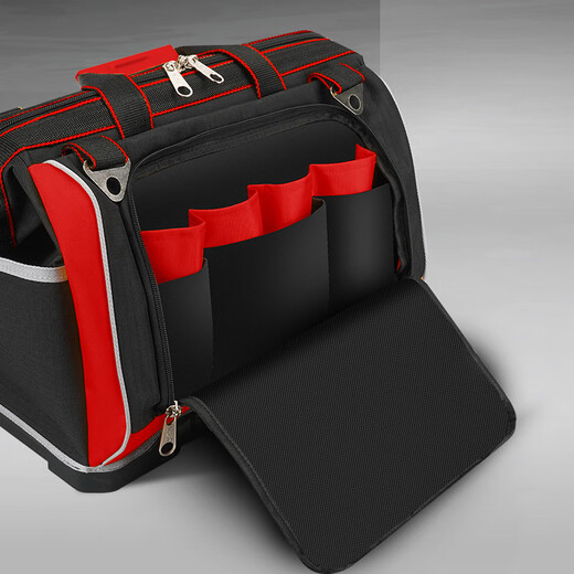 Sailoto tool bag is strong and durable, multi-functional repair canvas electrician storage bag, men's thickened tool bag, new 20-inch reinforced plastic base + parts box