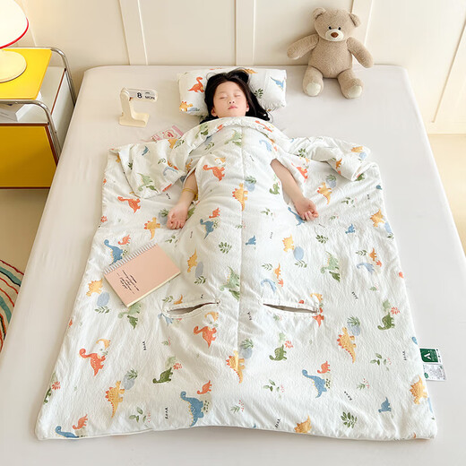 New Baby Anti-Kick Quilt Magic Children's Sleeping Bag Spring and Autumn Seasons Quilted Baby Sleeping Bag Universal for Small, Medium and Large Children Dinosaur Paradise Soft and Delicate 120*150cm Quilted Anti-Kick Quilt (3-6 years old)