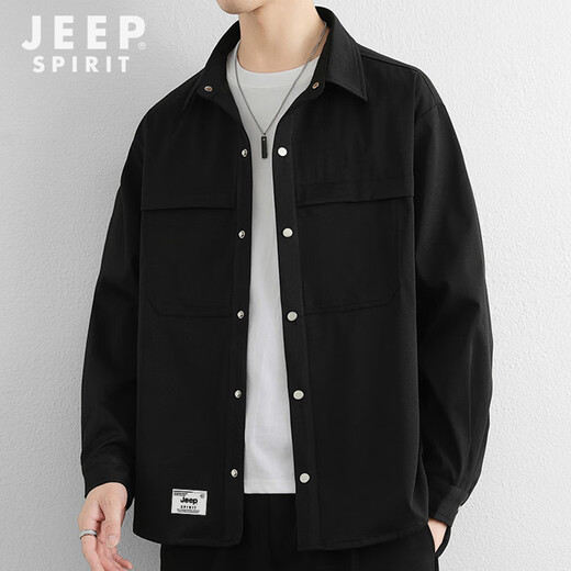 JEEP SPIRIT Jeep long-sleeved shirt men's spring casual jacket men's loose and versatile long-sleeved shirt trendy men's tops men's clothing