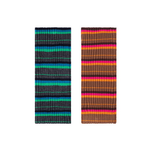 Specializing in subculture y2k hot girl style leg covers, breathable, sweat-absorbent, trendy color strips, contrasting colors, warm and slimming, knitted pile socks, gray green, one size fits all