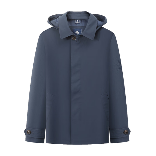 Rozio store same style, anti-wrinkle and easy to care for, autumn 25 LOZIO men's business casual detachable hood short windbreaker, royal blue L (50)