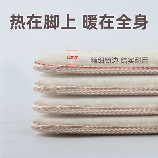FOOTOPPO warm insole for women in winter wool plus plush soft plush super soft sweat-absorbent winter wool insole for men in winter