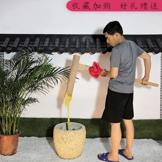 Yeyu stone cake making stone mortar extra large traditional stone nest garlic press outer diameter 25 inner diameter 19 free wooden hammer