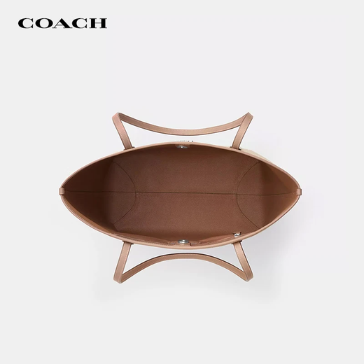 COACH Women's City 33 Classic Presbyopia Magnetic Buckle Large Capacity Shoulder Tote Bag as a Gift for Your Girlfriend New Milk Tea Color