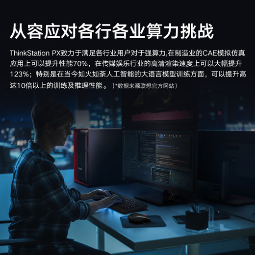 Lenovo [Graphics Workstation][PX]DeepSeek Local Deployment Simulation Training Host Gold Medal 6530/128G/2T+8T/A4000/1850W