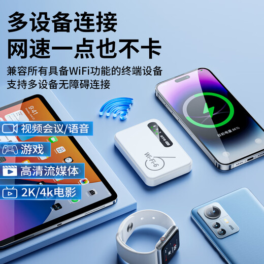 Croba 2025 new portable WiFi6 mobile wireless network full network power bank two-in-one pure flow home portable car network card router 4g official flagship store battery flagship version 2100 mAh long battery life