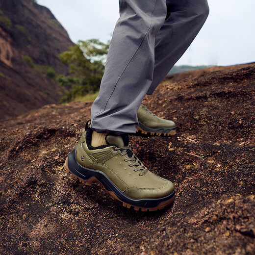 ECCO 25-year new winter warm rebound cushioning long-distance hiking shoes cross-country 822364 military green 43