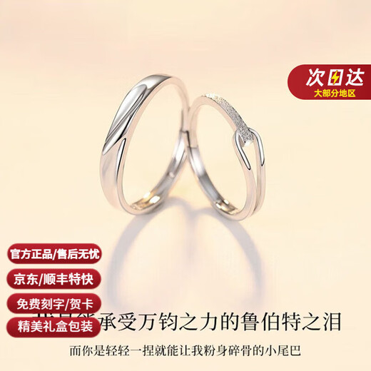 DR couple ring PT950 platinum adjustable pair of plain rings simple proposal wedding ring birthday gift for men and women Rupert's Tears ring default live, closed