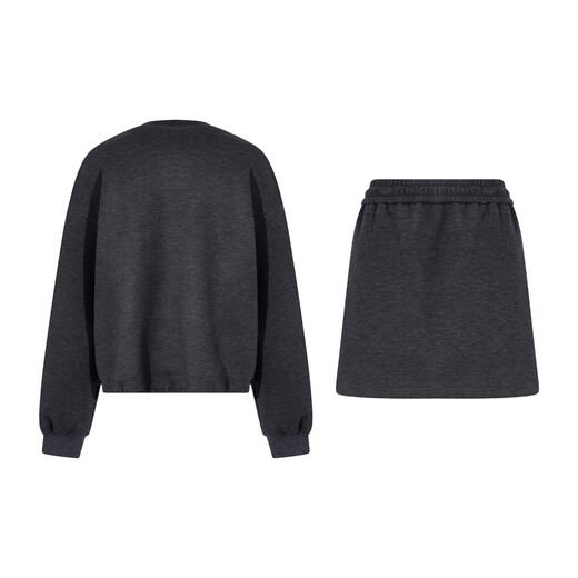 TCH light luxury trendy brand early autumn fashion hot diamond slimming lazy style simple temperament suit for women T75C07E1055 dark gray M