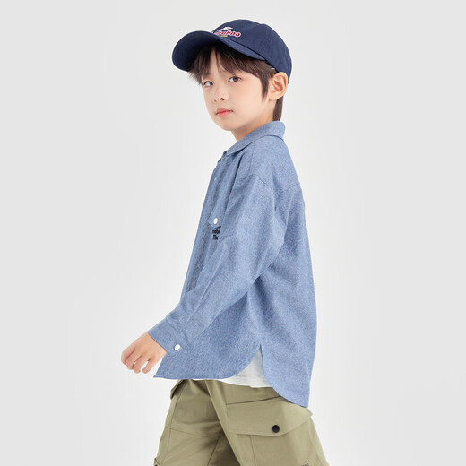 Duojia Old Money Style Shirts Boys' Shirts and Jackets Spring and Autumn Retro Washed Children's Imitation Denim Casual Tops