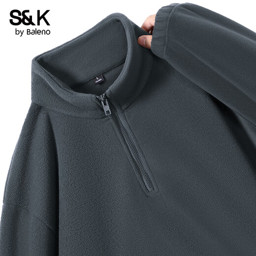 Baleno S&K series stand-up collar sweatshirt for men in autumn and winter solid color casual simple half-zip top polar fleece warm inner wear