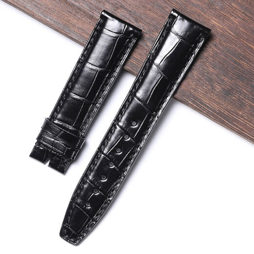 ISTrap ISTRAP ISTRAP EURLICHE LEDERLEDER CROCODILE LEDERSAUTHAUF DER FÜHREN IWC PORTUGAL 7 PORTUGAL Sieben Cypress Schwarz ohne Schnalle Länge 13555 20mm